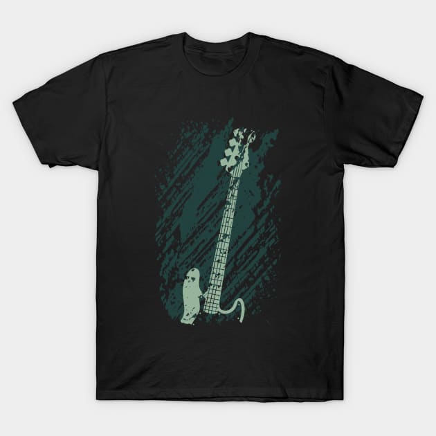 Bass Guitar Grunge T-Shirt by Mi Bonita Designs